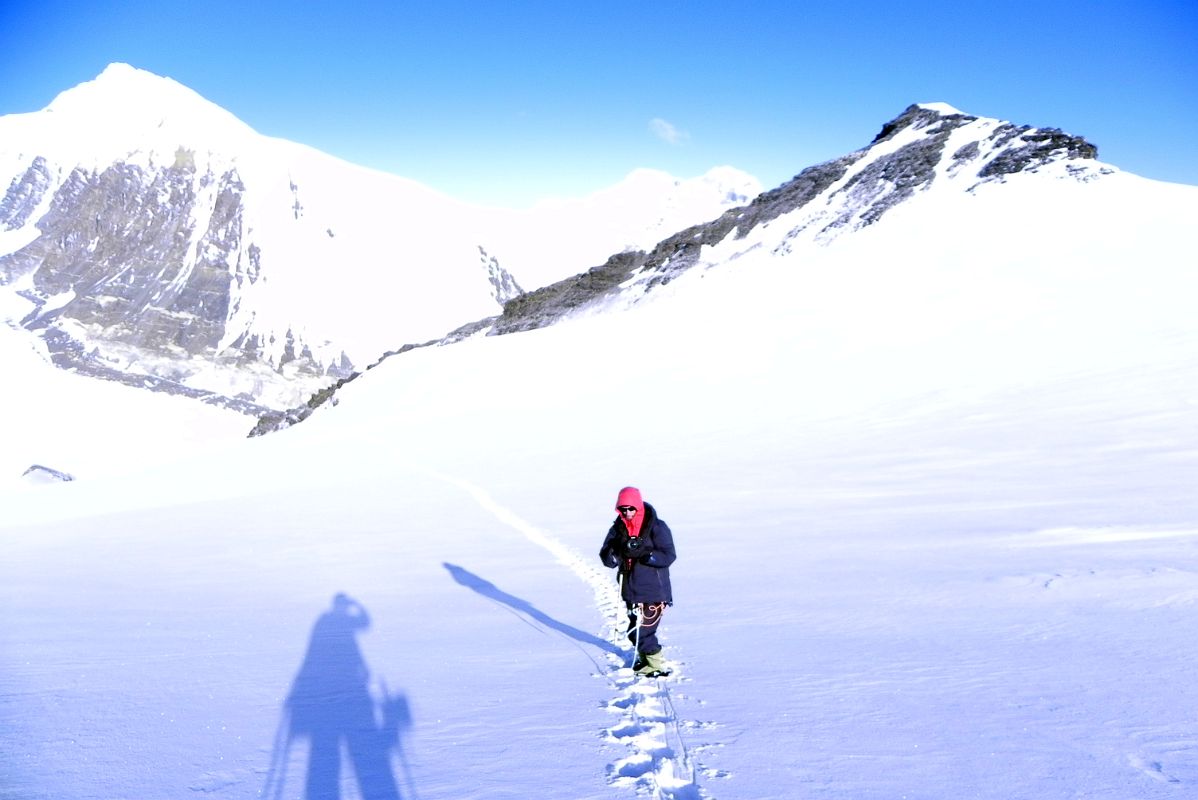 29 Jerome Ryan Taking A Photo Of Climbing Sherpa Lal Singh Tamang On The Way Across The Plateau To The Slope Up To The Rock Band On The Way To Lhakpa Ri Summit 